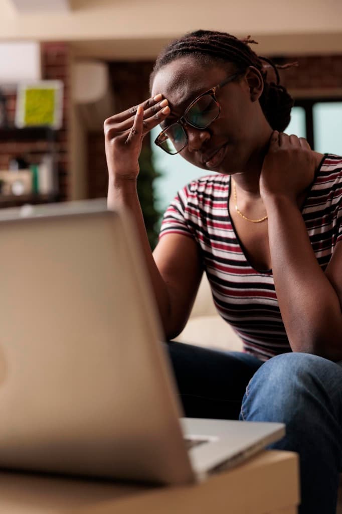 Frustrated person searching for opportunities